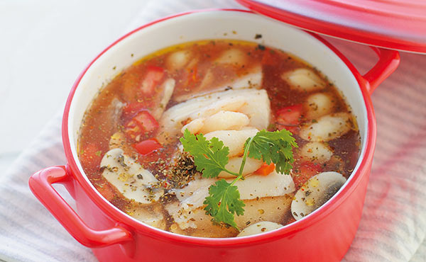 燜燒罐料理：番茄海鮮魚片湯