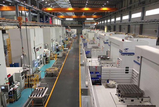 漢翔位於岡山的機匣製造廠一景。